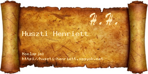 Huszti Henriett névjegykártya